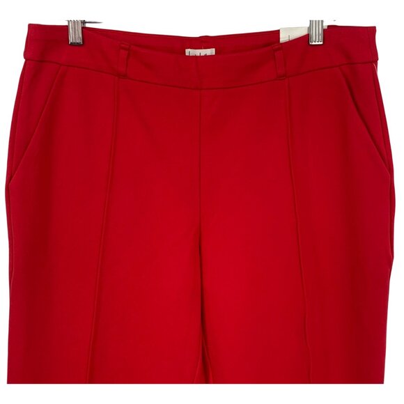 Nicole Miller New York Size Large L Stretch Red Mid-Rise Slim Leg Pants NWT New - Picture 2 of 7